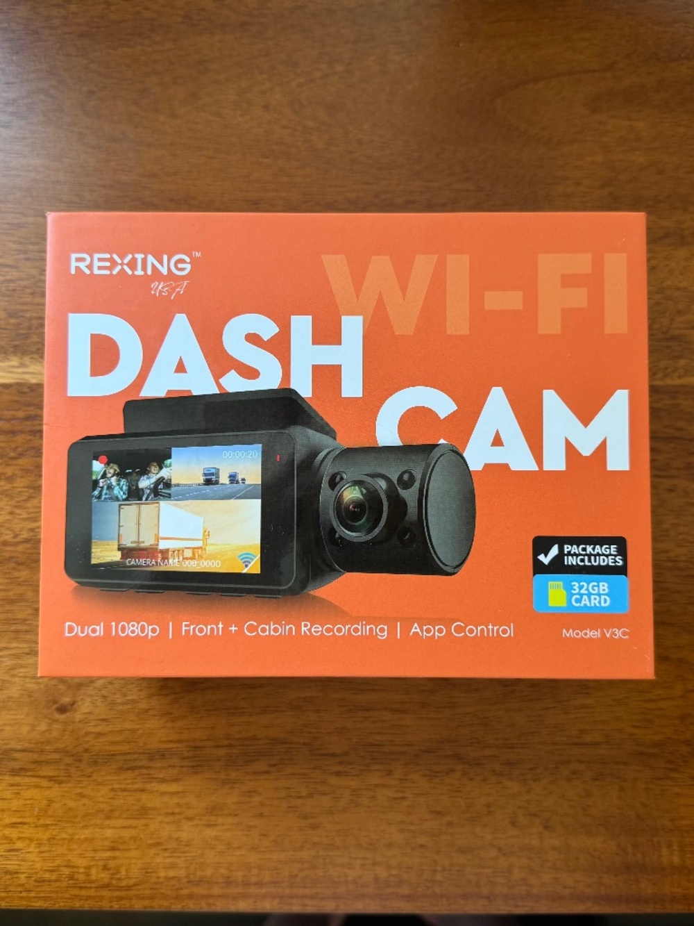 NEW Rexing V3C Dual Dash Cam - Front & Cabin 1080p - WiFi/GPS Support - Unopened